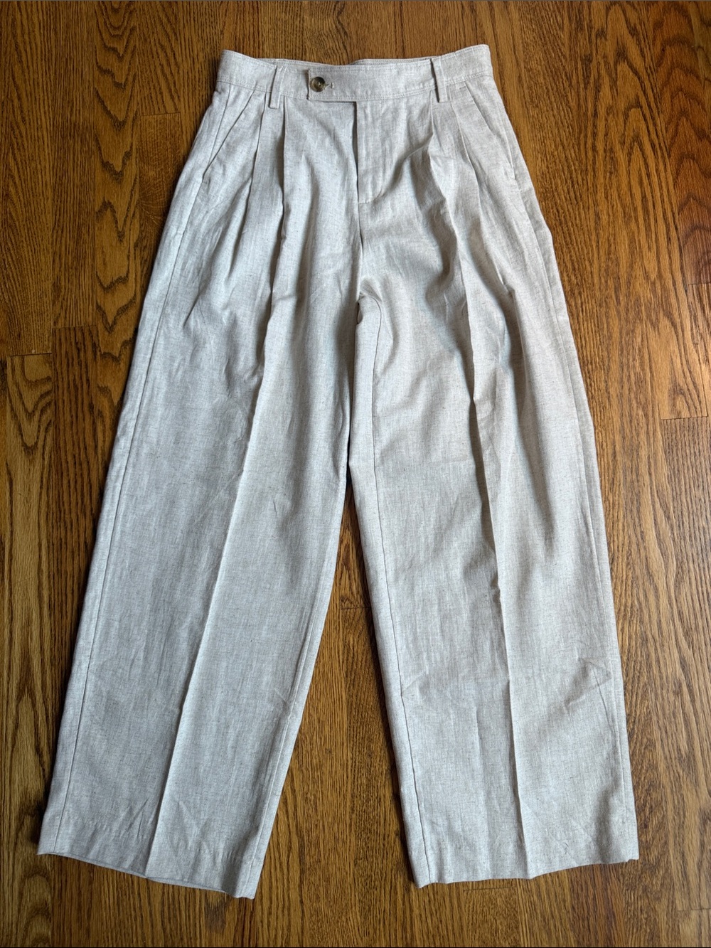Banana republic linen blend wide leg petite trouser